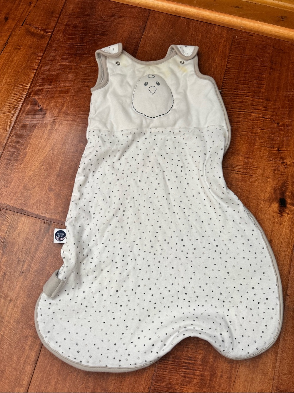 Nested Bean Cream Sleep Sack with Grey Star Print